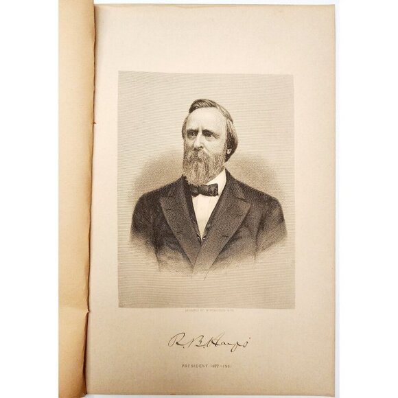 1884 President Rutherford B Hayes Steel Engraving Victorian Wellstood DWSS7 - Picture 2 of 2